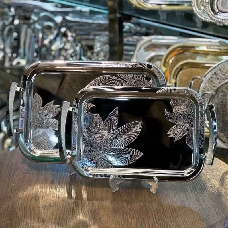 سینی استیل ۲تیکه خارجی