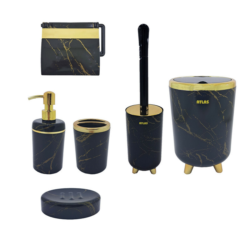 ست سرویس بهداشتی 6 پارچه اطلس مدل ماربل