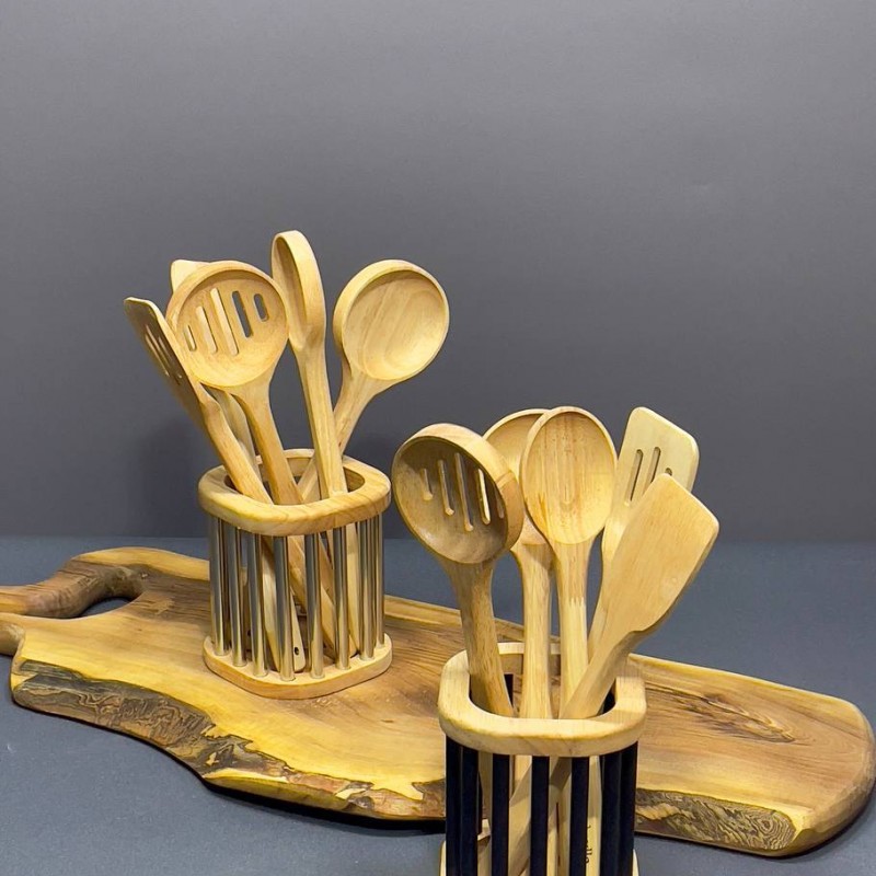 ست کفگیر ملاقه بامبو