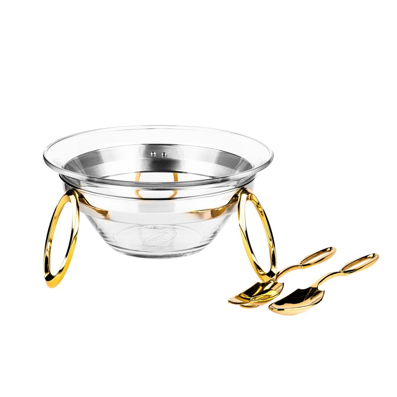 سوفله سالاد سیلور- طلایی راکلند مدل لنین 4 لیتر پایه فلزی پیرکس خارجی