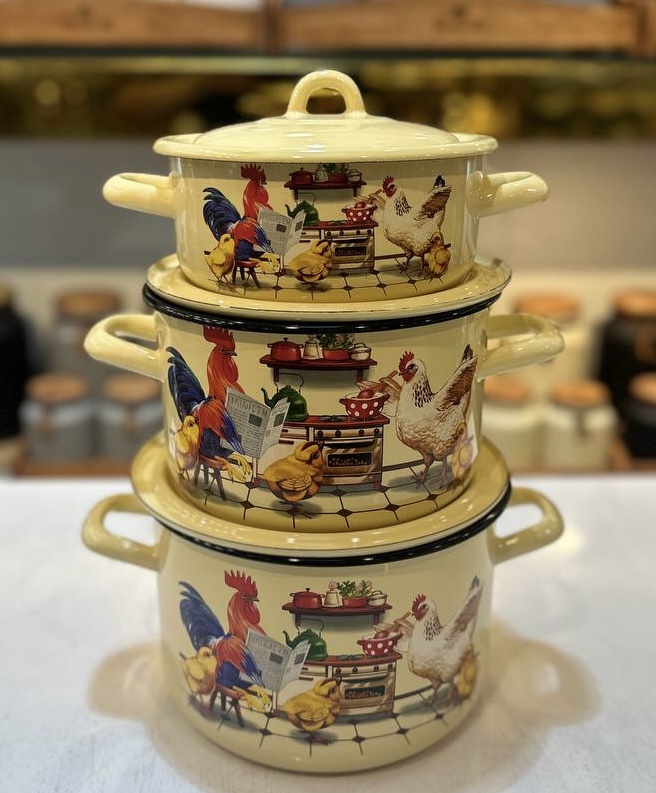 ست قابلمه لعابی روس