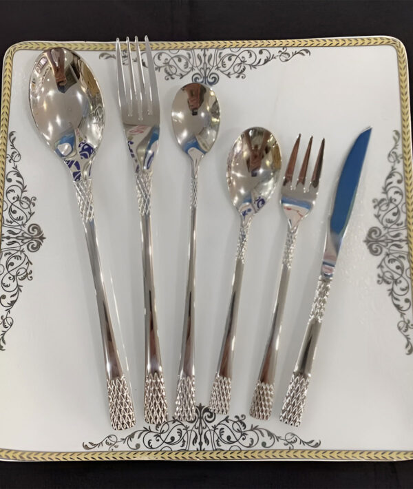 سرویس قاشق چنگال یونیک اصل آلمان 24 نفره 120 پارچه مدل آناناسی سیلور