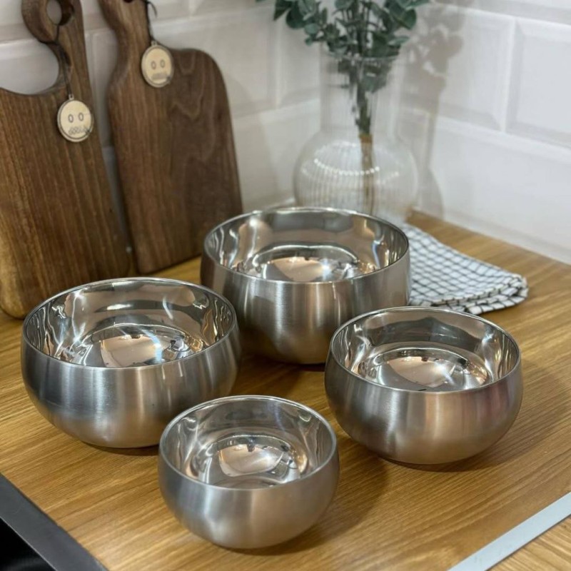 ست کاسه استیل دو جداره