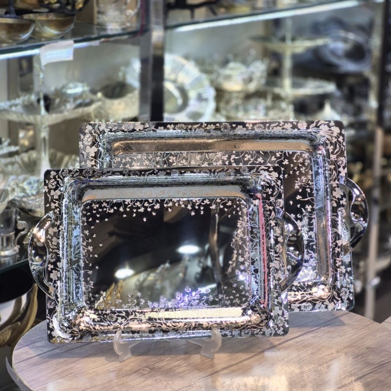 سینی استیل ۲تیکه خارجی