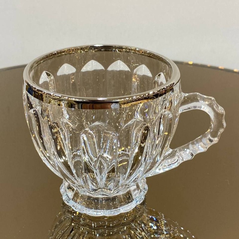 ماگ چایخوری لب طلا و نقره