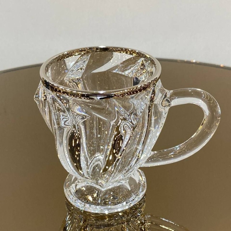 ماگ چایخوری لب طلا و نقره