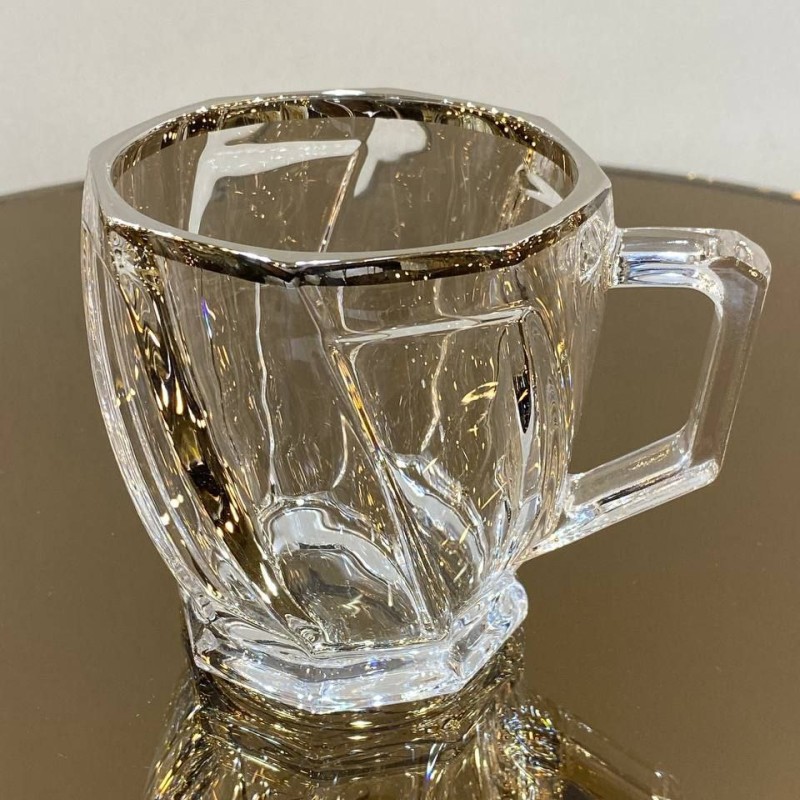 ماگ چایخوری لب طلا و نقره