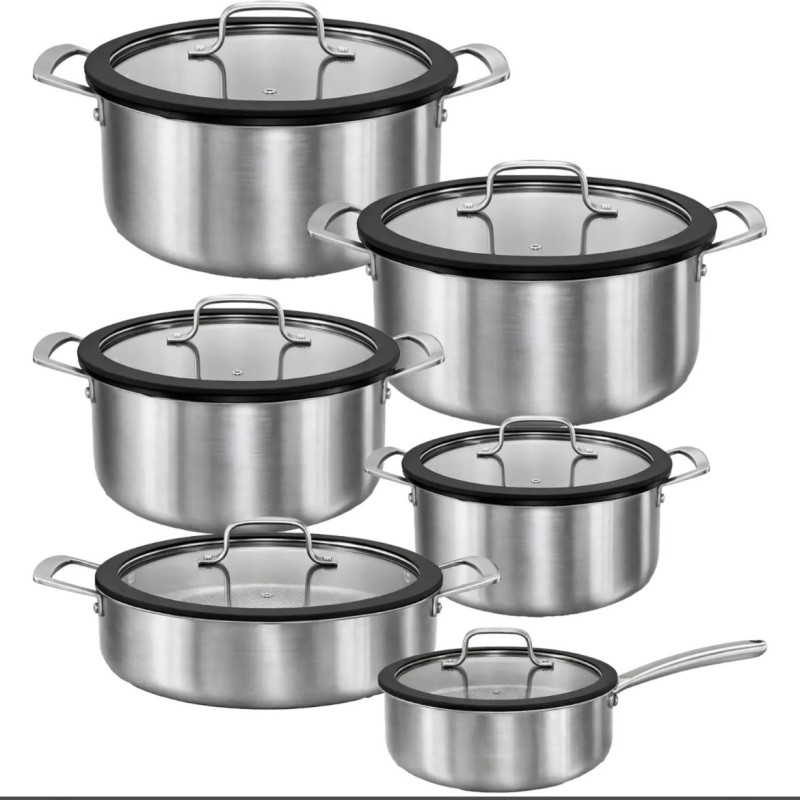 سرویس قابلمه 12 پارچه استیل مدل کف لیزری CWS3112