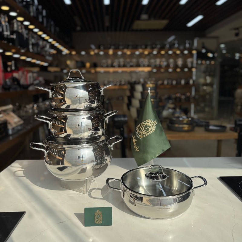سرویس ۸ پارچه استیل سوفرام ترکیه مدل لونا