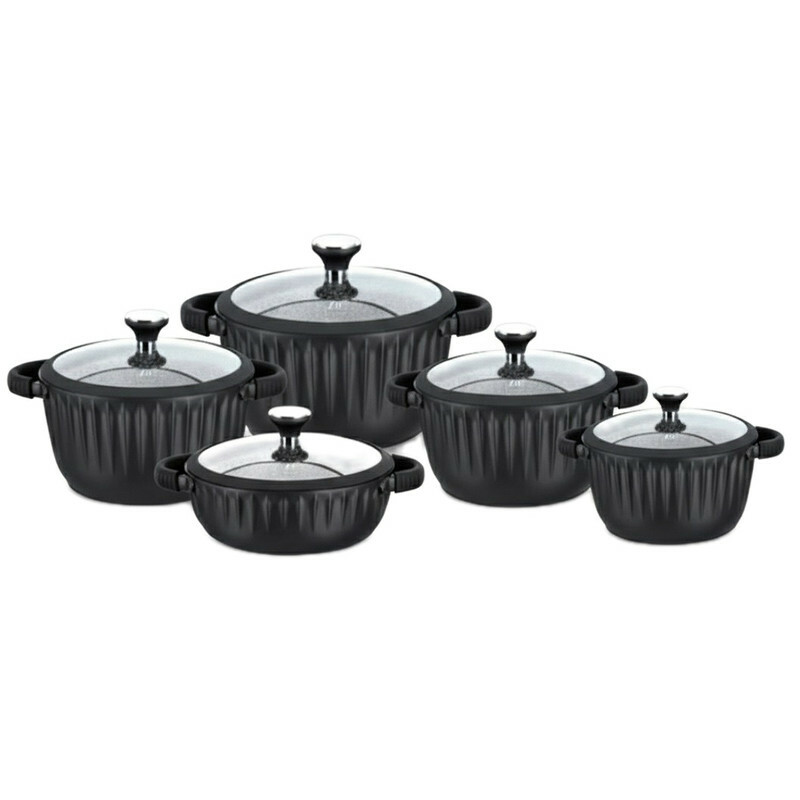 سرویس قابلمه و تابه گرانیت 10 پارچه بازرگانی زیو مدل 8700