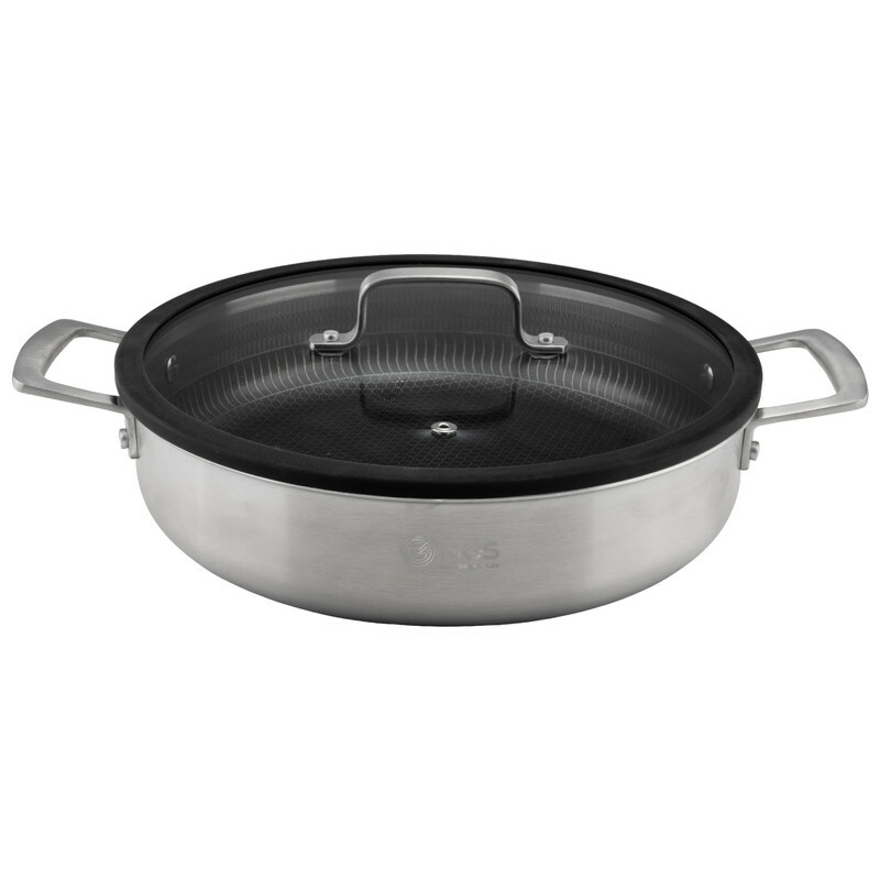 تابه دو دسته استیل ام جی اس مدل کف لیزری PS3130 سایز 24
