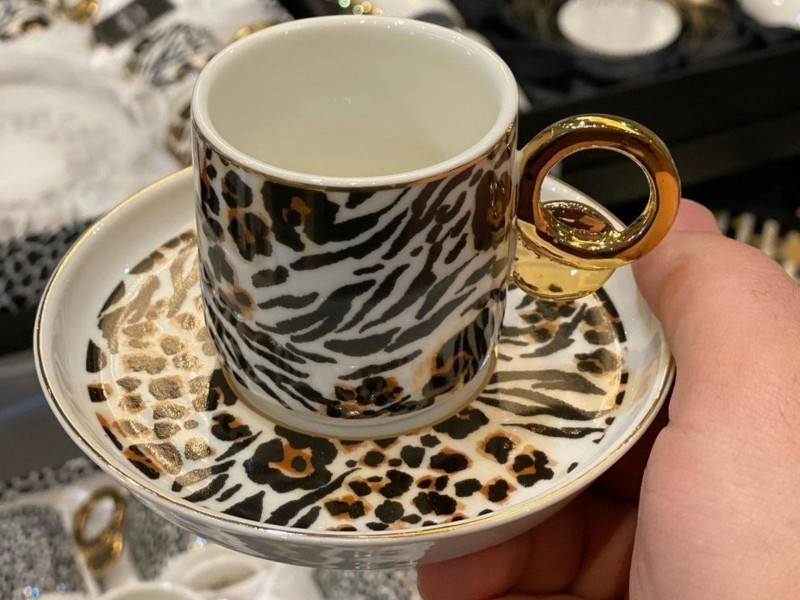 فنجان قهوه خوری پلنگی