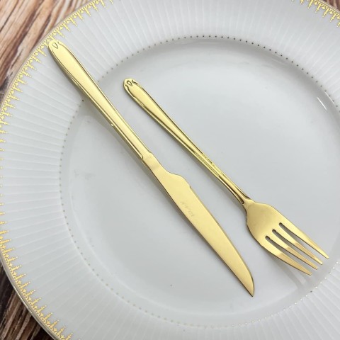 کارد چنگال استیل طلایی