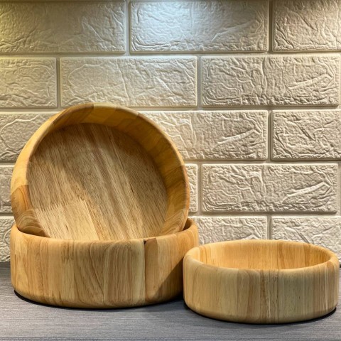 کاسه سالاد چوبی استوانه