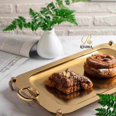 سینی استیل رامیسا طلایی