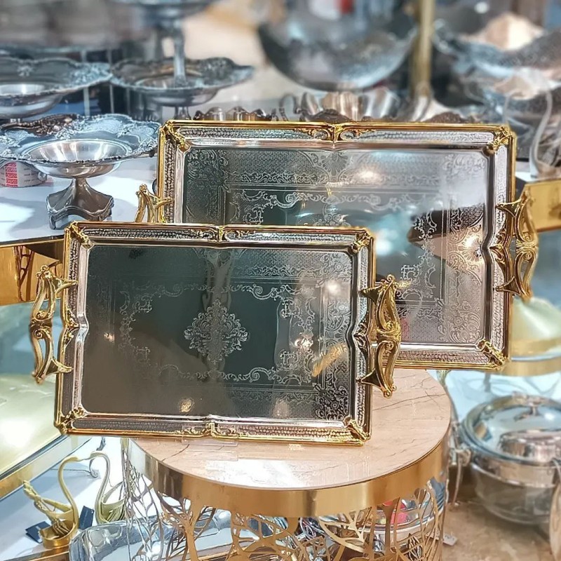 سینی استیل ۲تیکه خارجی