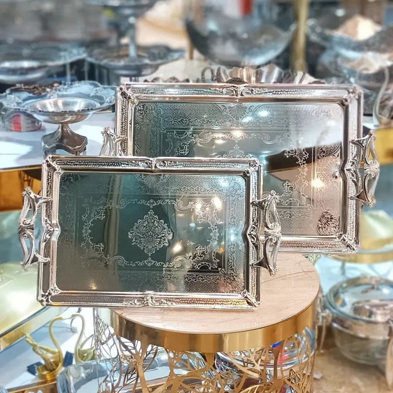 سینی استیل ۲تیکه خارجی