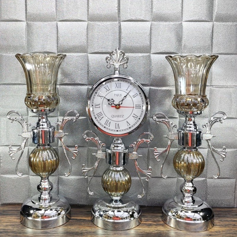 ست ساعت و شمعدان رومیزی جدید