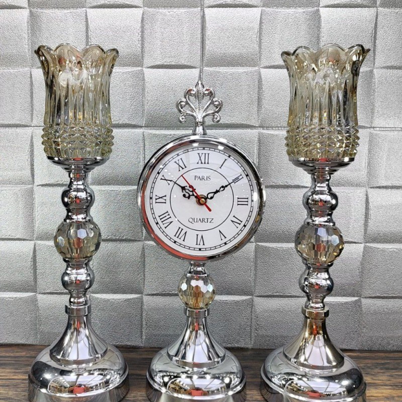 ست ساعت و شمعدان رومیزی جدید