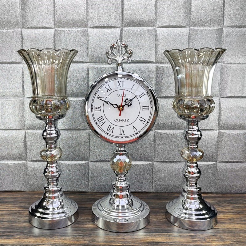 ست ساعت و شمعدان رومیزی جدید