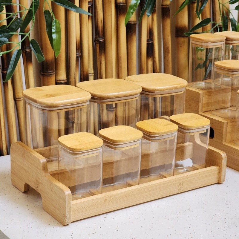 سرویس ادویه پاسماوری 8 پارچه بامبو