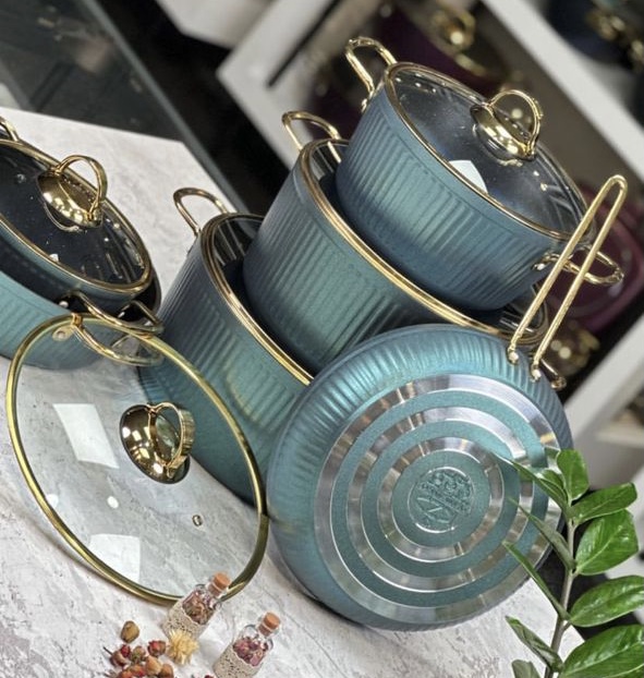 سرویس 9 پارچه kzp طرح آلما سبز