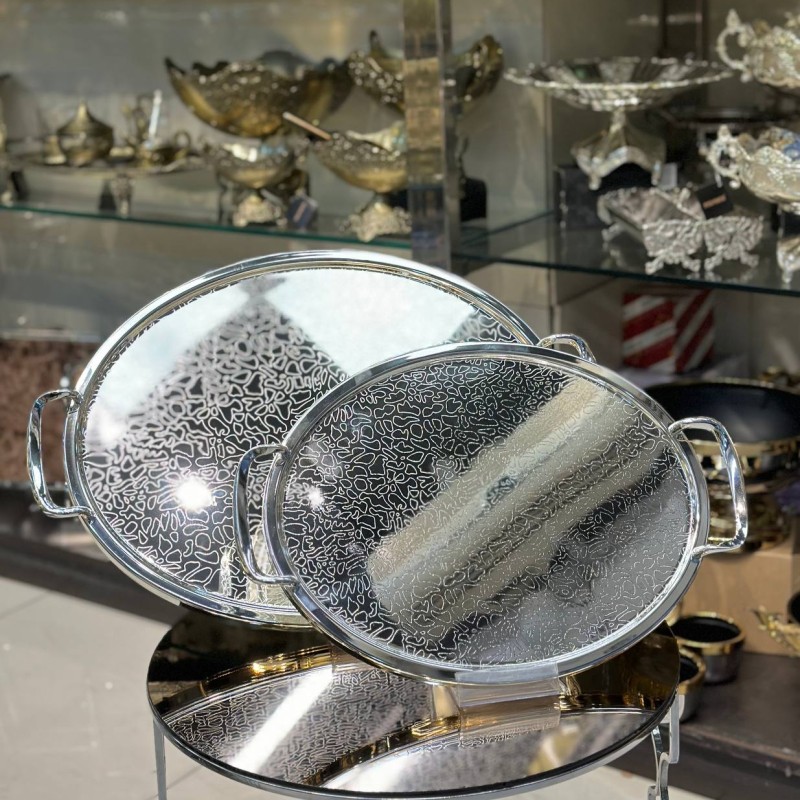 سینی بیضی استیل ۲تیکه اماراتی