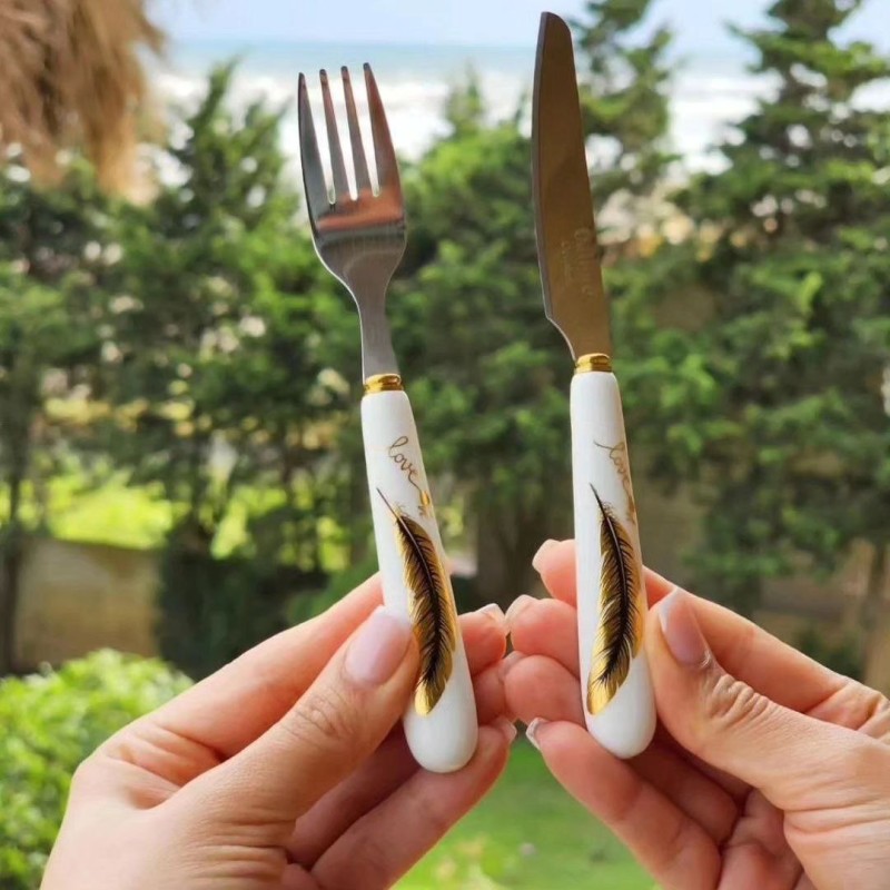 کارد چنگال سرامیکی یونیک