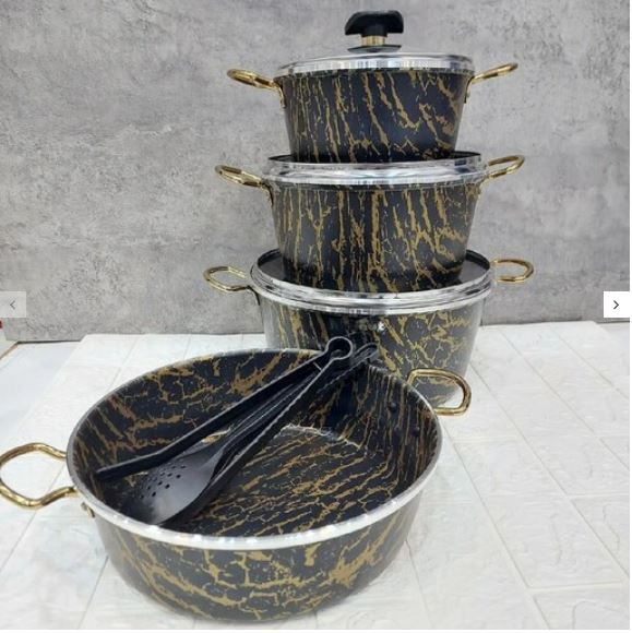 سرویس قابلمه 10 پارچه ماموت مدل ماربل طرح سنگ
