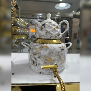 کتری قوری استیل طرح سنگ‌