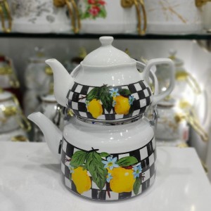 کتری قوری لعابی طرح ترک