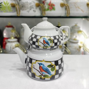 کتری قوری لعابی طرح ترک