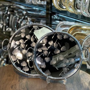 سینی گرد استیل ۲تیکه اماراتی