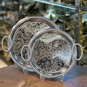 سینی گرد استیل ۲تیکه اماراتی