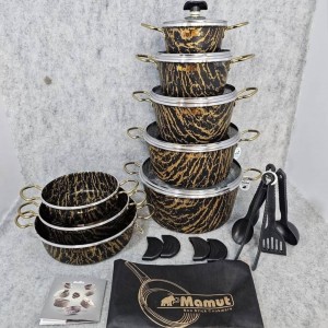 سرویس قابلمه ۲۲ پارچه طرح سنگ ماموت