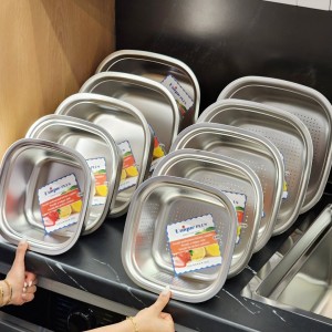 ست آبکش و لگن استیل ۱۰ پارچه یونیک