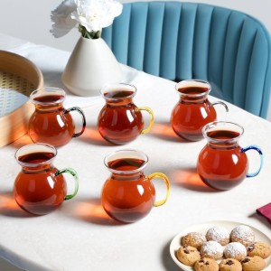 فنجان پیرکس دسته رنگی شاهین ترکیه