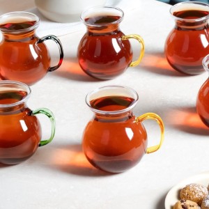 فنجان پیرکس دسته رنگی شاهین ترکیه