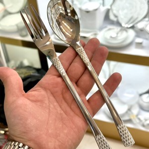 سرویس قاشق چنگال یونیک اصل آلمان 24 نفره 120 پارچه مدل آناناسی سیلور
