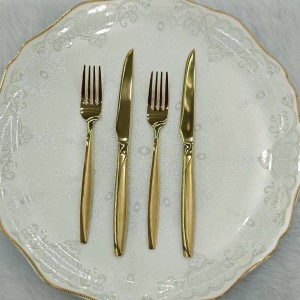 سرویس قاشق چنگال یونیک  24 نفره 120 پارچه مدل ماینز طلایی