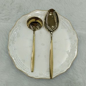 سرویس قاشق چنگال یونیک  24 نفره 120 پارچه مدل ماینز طلایی