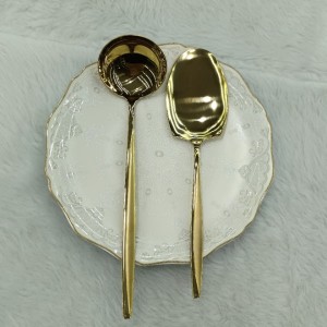 سرویس قاشق چنگال یونیک  24 نفره 120 پارچه مدل ماینز طلایی