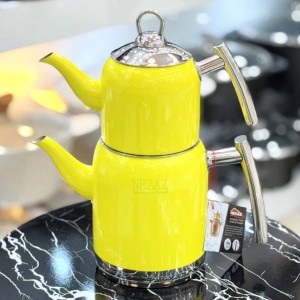 کتری قوری استیل نزاز زرد