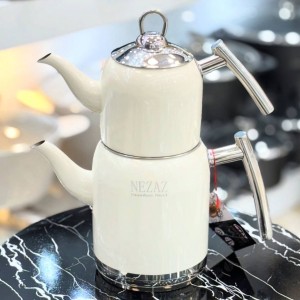 کتری قوری استیل نزاز کرم