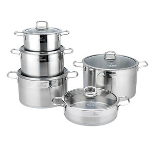 سرویس قابلمه و تابه استیل 10 پارچه لایف اسمایل مدل LIFEP12