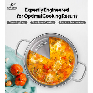 سرویس قابلمه و تابه استیل 10 پارچه لایف اسمایل مدل LIFEP12