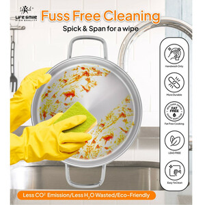 سرویس قابلمه و تابه استیل 10 پارچه لایف اسمایل مدل LIFEP12