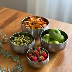 ست کاسه استیل دو جداره