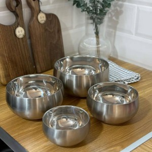 ست کاسه استیل دو جداره