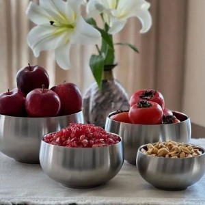 ست کاسه استیل دو جداره